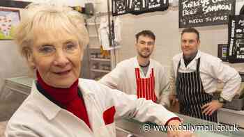 Britain's longest-serving butcher, 85, hangs up her meat cleaver after 66 years - as she blames rise of veganism and eco concerns for drop in trade
