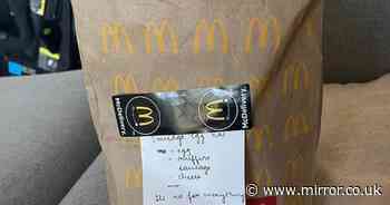 Pregnant woman staggered by 'disappointing' McDonald's order and rude delivery note