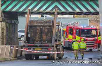 HGV crash at Carntyne rail bridge disrupts Queen Street trains