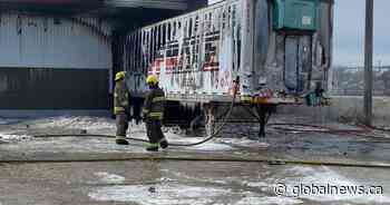 Winnipeg fire crews battle blaze at trucking company, most of building saved