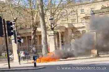 E-bike bursts into flames outside Buckingham Palace as firefighters are called