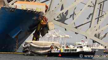 PHOTOS | Crews begin careful process of removing steel from collapsed Baltimore bridge
