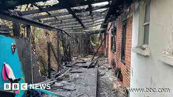Community hall is ravaged by fire after outside blaze spreads