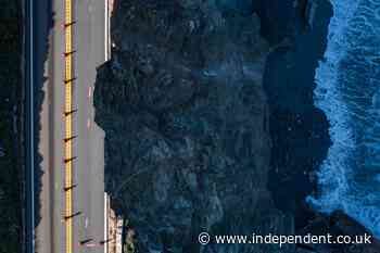 Part of iconic California highway collapses into sea following heavy rains