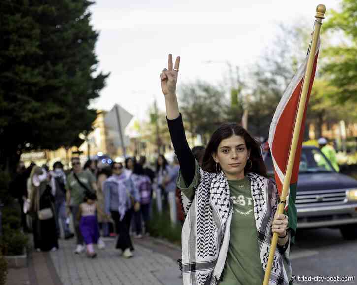 GALLERY: Dozens show up in solidarity with Palestine at protest in Greensboro