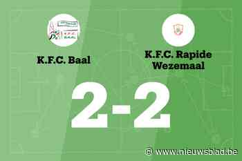 KFC Baal B en KFC Rapide Wezemaal B delen de punten