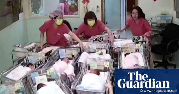 Maternity centre staff rush to secure babies in cots during Taiwan earthquake – video