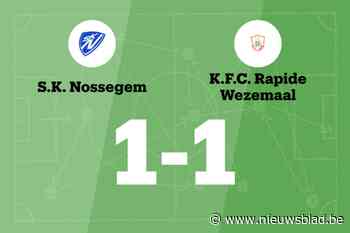 SK Nossegem en KFC Rapide Wezemaal delen de punten