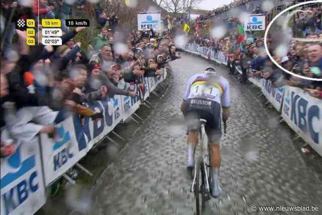 Politie heeft al één persoon geïdentificeerd die bier gooide naar Mathieu van der Poel op Oude Kwaremont: “Hij mag een uitnodiging verwachten”