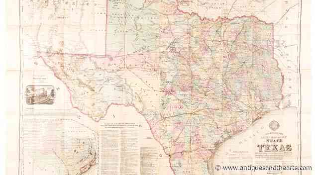 Geological Map Of Texas Fronts Heritage Historical Manuscript Auction