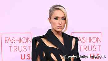 Paris Hilton goes braless under racy cut-out jacket as she joins Heidi Klum, Alessandra Ambrosio, and Ashley Graham at the Fashion Trust Awards in LA