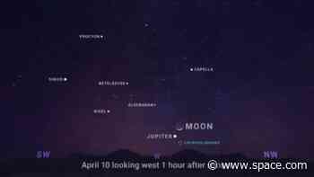 See Jupiter close to a crescent moon (Mars near Saturn, too) in the 'View a Planet Day' night sky