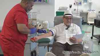 Tampa man donates 160th pint of blood, totaling 20 gallons