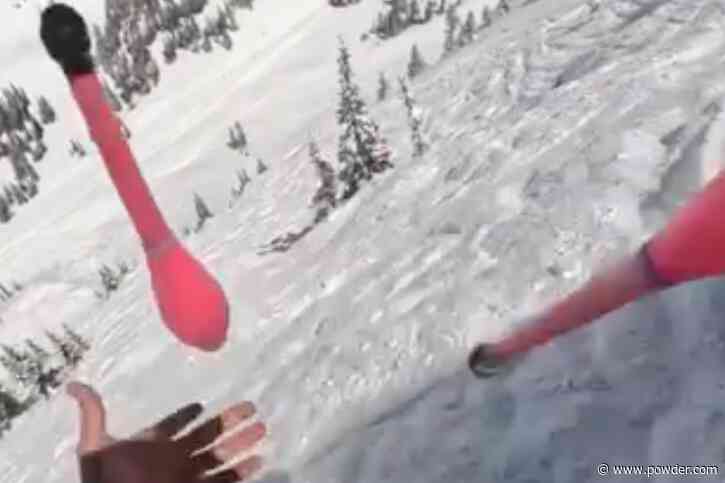 Juggling Skier Conquers Double Diamond At Grand Targhee, WY