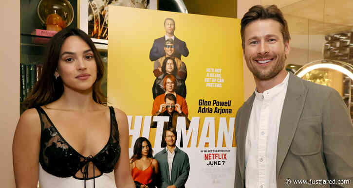 Glen Powell & Adria Arjona Attend 'Hit Man' Tastemaker Screening in L.A.