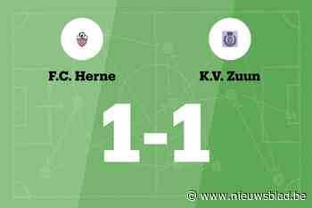 Gelijkspel voor FC Herne B thuis tegen KV Zuun B