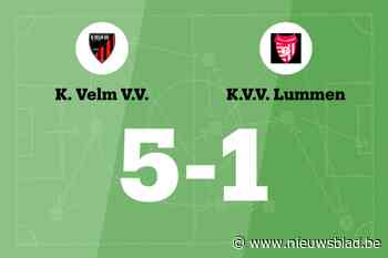 Velm VV klopt VV Lummen en is al negen wedstrijden ongeslagen