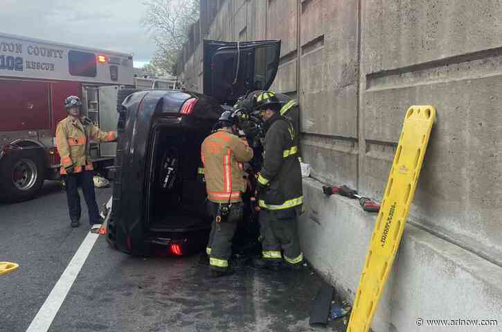 Possible medical emergency leads to overturned vehicle on I-66