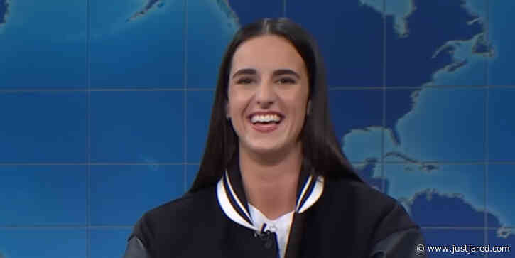 Caitlin Clark Makes Surprise 'SNL' Cameo, Pokes Fun at Michael Che During 'Weekend Update'