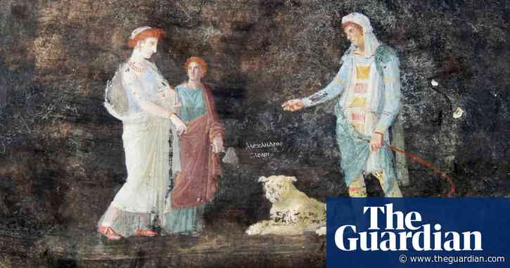 Banquet room with preserved frescoes unearthed among Pompeii ruins