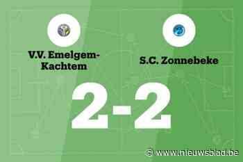 SC Zonnebeke speelt gelijk in uitwedstrijd tegen VV Emelgem-Kachtem