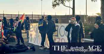 Pro-Palestine protesters disrupt traffic from the docks to Hoddle and Flinders streets