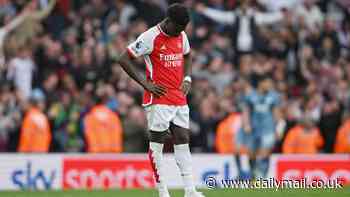 Fans savage Bukayo Saka for limping AGAIN after his 'stinker' during Arsenal's 2-0 defeat to Aston Villa as they joke hobbling around during a big game is the winger's 'signature move'