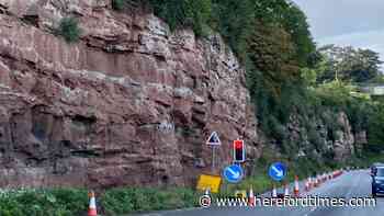 Risk to drivers as Herefordshire rockface crumbles