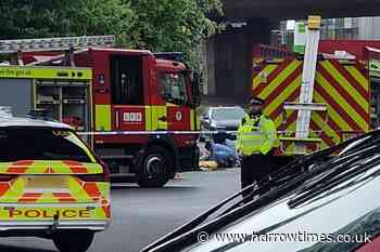 Staples Corner crash: LFB says car collided with bridge