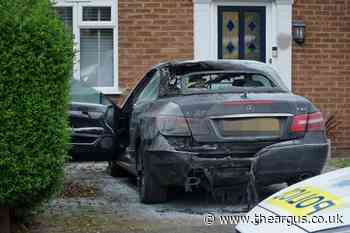 Eastbourne: Arrest made after car engulfed by flames outside home