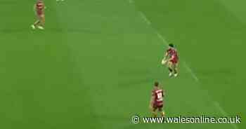 Monster drop-goal from own half absolutely flies over posts in rugby's most watched