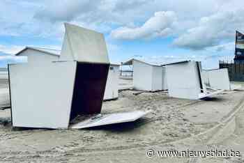 Opnieuw verschillende strandcabines beschadigd door rukwinden, in Brugge valt boom op poort