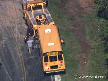 School bus overturns with 6 students on board in Harnett County
