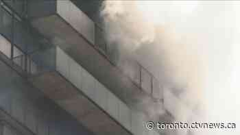 Fire blazes at high-rise condo in downtown Toronto