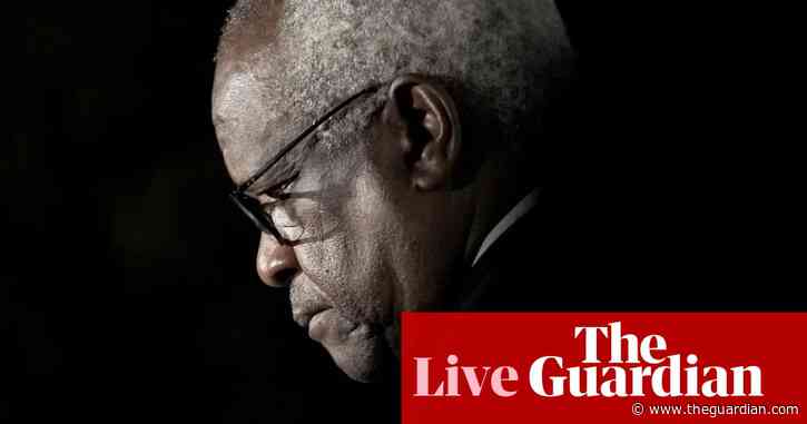 Supreme court justice Clarence Thomas absent from court with no explanation – live