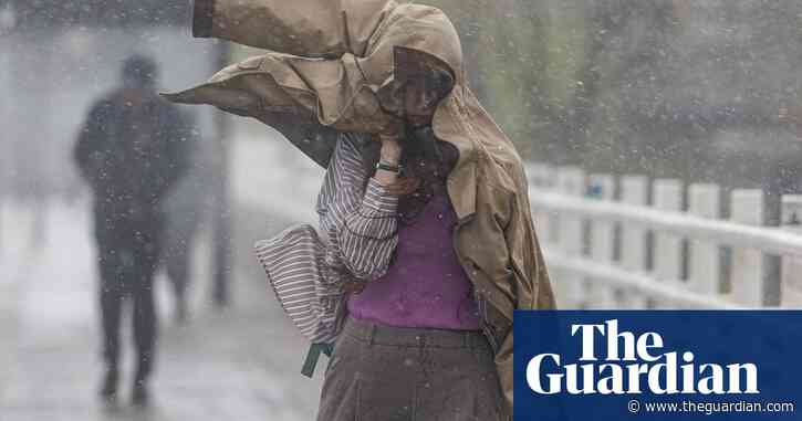 Strong winds and lightning strikes batter much of UK