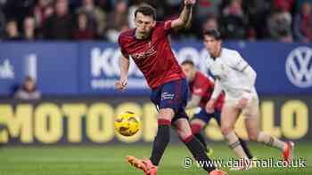 Osasuna striker Ante Budimir mocked over 'worst penalty EVER' after Croatian star fluffs 97th-minute spot-kick in 1-0 defeat against Valencia, as fans fume 'what is he even trying?!'