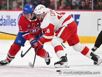 Liveblog: Hutson gets assist, Canadiens lead Red Wings 2-1
