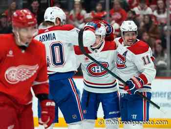 Liveblog replay: Hutson gets assist in debut, Canadiens lose 5-4 to Red Wings