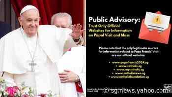 Singapore's Catholic Church warns about ticketing scams involving Pope Francis' visit, advises public not to share personal information