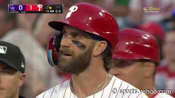 There ya go, Bryce Harper! He comes through with a RBI base knock to make it 1-0
