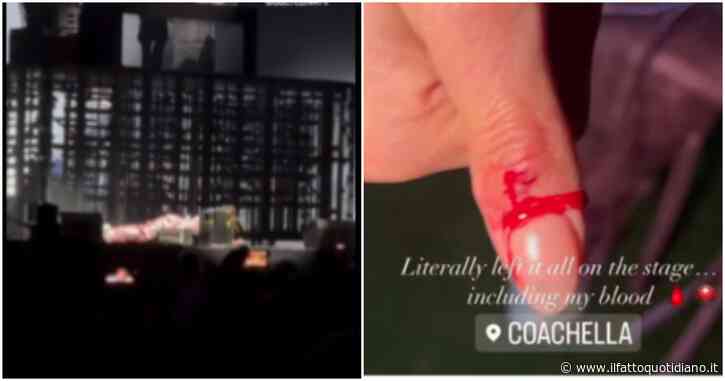 Nelly Furtado cade di faccia sul palco del Coachella e si taglia un dito: “Ho dato tutto, compreso il mio sangue” – VIDEO