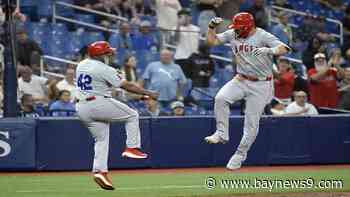 Angels score five in eighth, beat Rays 7-3