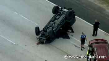 Rollover crash in Julia Tuttle Cswy causing heavy traffic