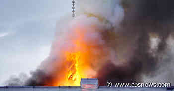 Historic Copenhagen old stock exchange building erupts in flames