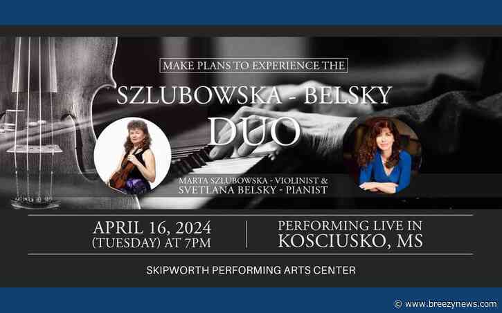 Happening today: Szlubowska-Belsky concert at Skipworth Performing Arts Center