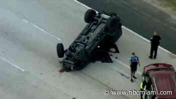 Driver hospitalized after rollover crash on Julia Tuttle Causeway