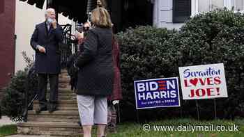 Biden celebrates his biggest poll boost since NOVEMBER with a trip to his childhood home while Trump is stuck in court: Joe, 81, heads to Scranton to and keeps campaigning while his rival watches jury members get sent home