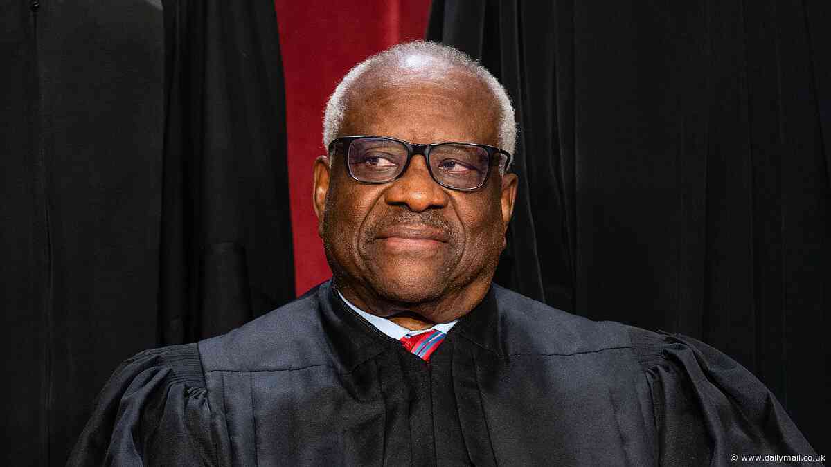 Supreme Court Justice Clarence Thomas, 75, is BACK: Longest-serving justice sits for oral arguments that could wipe out some January 6 charges for Trump one day after mysterious absence