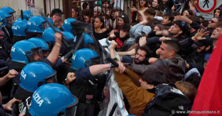 Presidio pro Palestina alla Sapienza, scontri tra studenti e polizia: le cariche durante la contestazione – Video